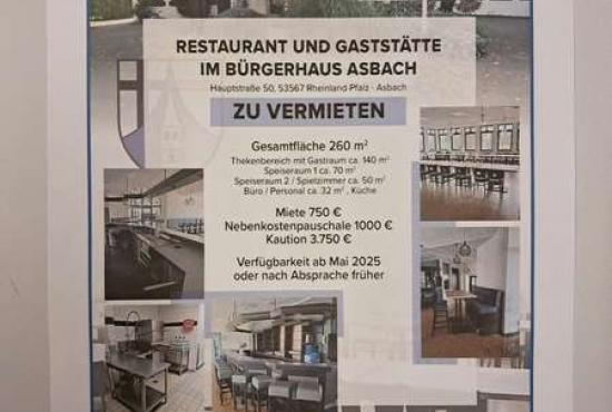 Asbach Hauptstraße, Ladenlokal, Gastronomie mieten oder kaufen