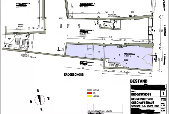 54290 Trier, Grabenstr. 8 | 88-124qm Verkaufsfläche in City 1a-Lage von Trier - GRUNDRISS, EG